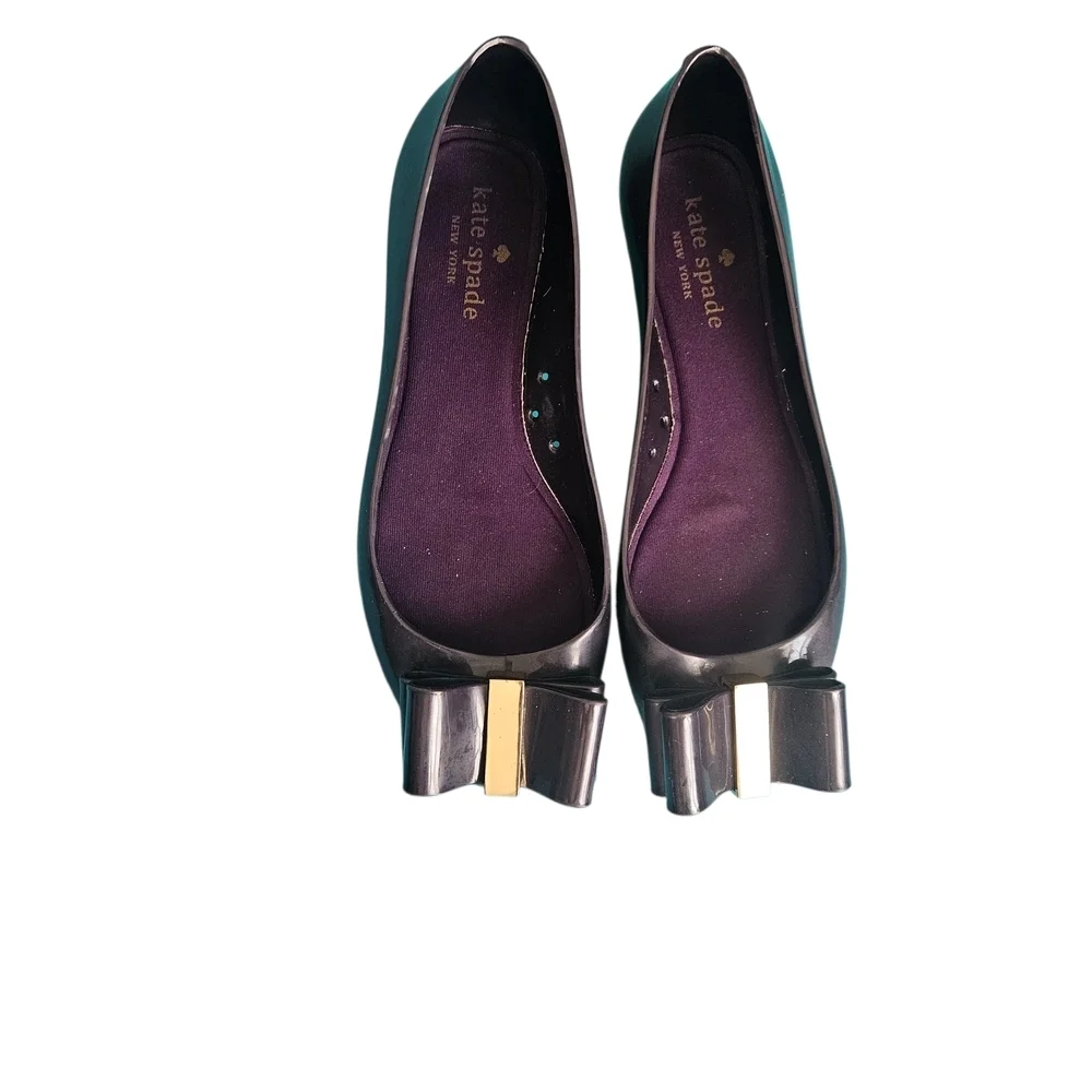 Kate Spade Purple Jelly Bow Ballerina Flats Size 8